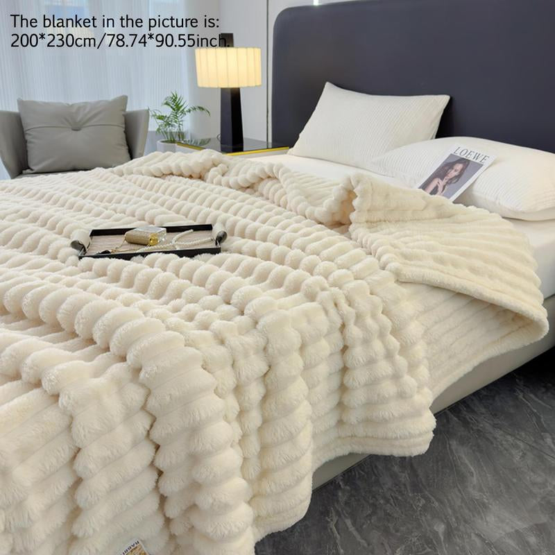 Solid Color Fuzzy Blanket, Soft Comfortable Warm Throw Blanket, Bedroom Blanket, Air-Conditioned Room Blanket, Warm Nap Blanket for Home Office Travel
