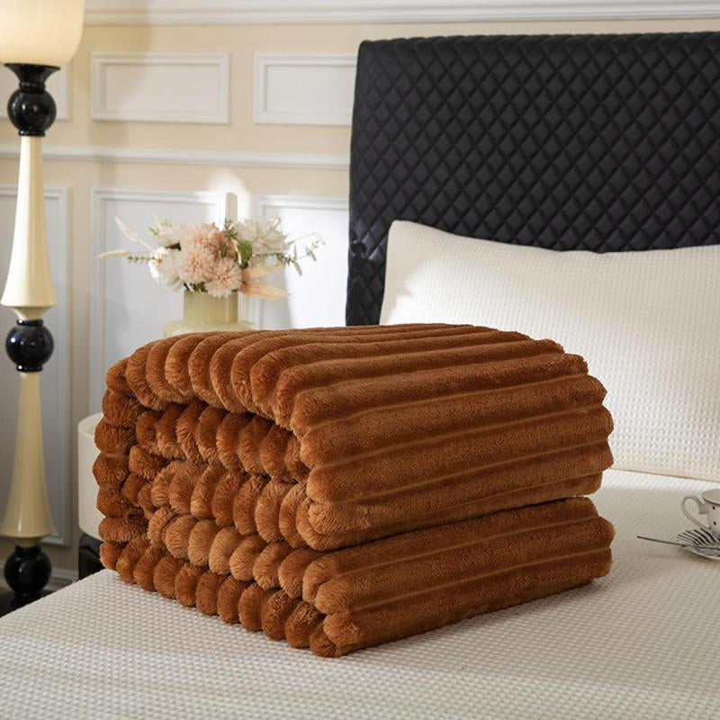 Solid Color Fuzzy Blanket, Soft Comfortable Warm Throw Blanket, Bedroom Blanket, Air-Conditioned Room Blanket, Warm Nap Blanket for Home Office Travel