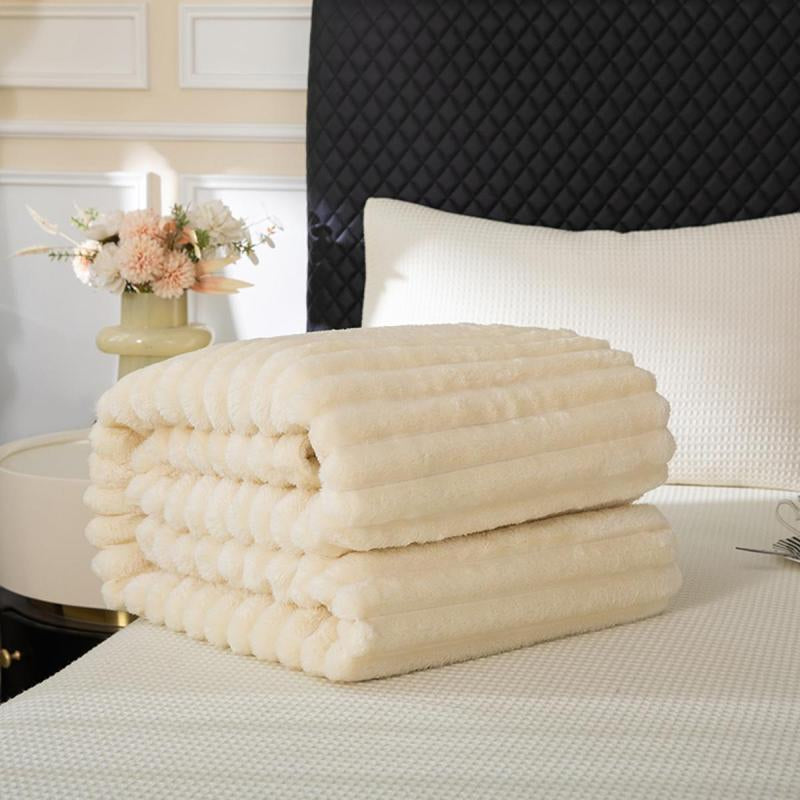 Solid Color Fuzzy Blanket, Soft Comfortable Warm Throw Blanket, Bedroom Blanket, Air-Conditioned Room Blanket, Warm Nap Blanket for Home Office Travel