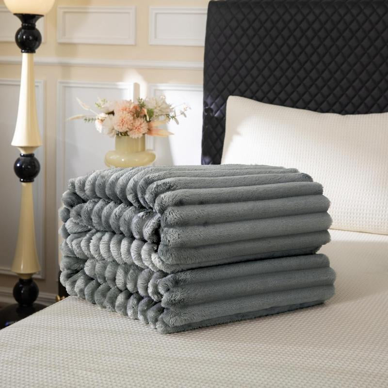 Solid Color Fuzzy Blanket, Soft Comfortable Warm Throw Blanket, Bedroom Blanket, Air-Conditioned Room Blanket, Warm Nap Blanket for Home Office Travel