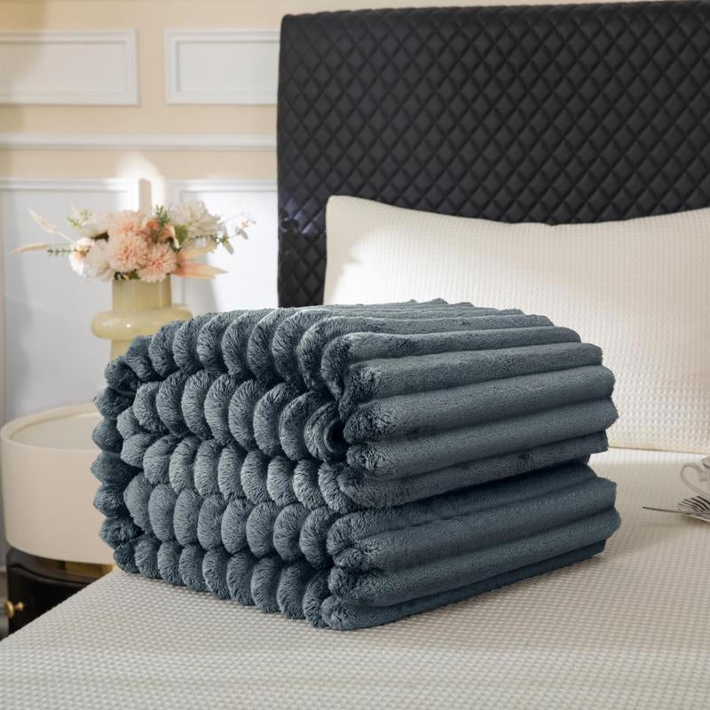 Solid Color Fuzzy Blanket, Soft Comfortable Warm Throw Blanket, Bedroom Blanket, Air-Conditioned Room Blanket, Warm Nap Blanket for Home Office Travel