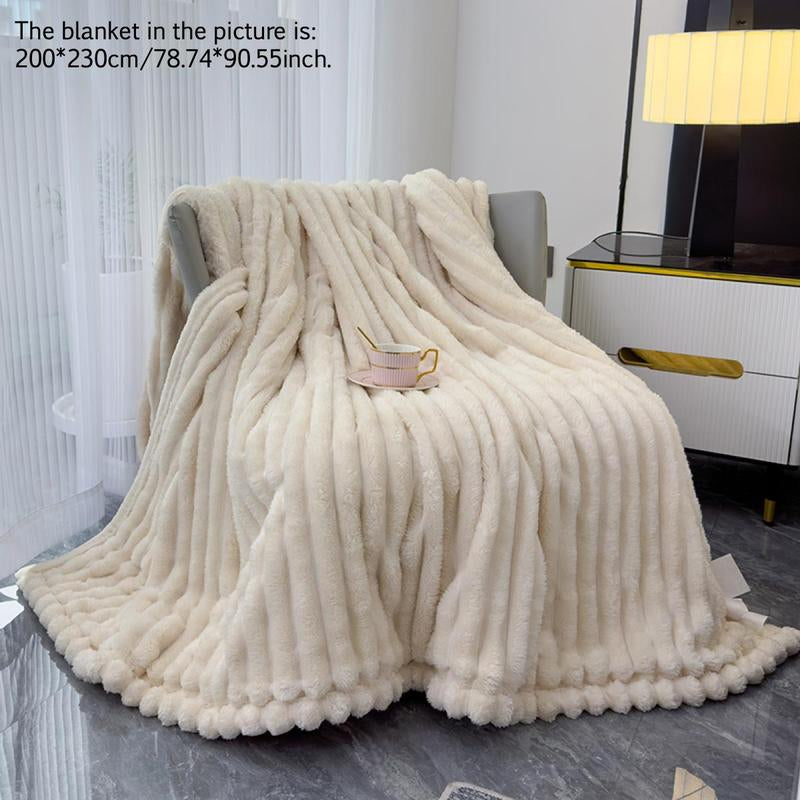 Solid Color Fuzzy Blanket, Soft Comfortable Warm Throw Blanket, Bedroom Blanket, Air-Conditioned Room Blanket, Warm Nap Blanket for Home Office Travel